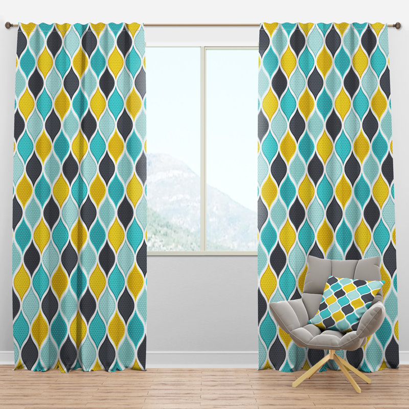 Panneau de rideau simple semi-diaphane avec passe-tringle Ornament, l 52 po x L 120 po