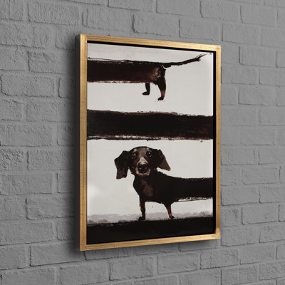 Illustration abstraite de chien sur toile de coton représentant un motif animalier 3D unique parfait pour la décoration murale du salon