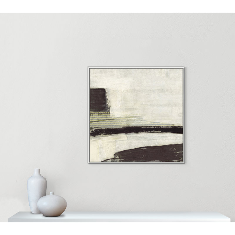 «La Bande Coffee Print» par Sally Swatland, H 37,5 po x l 37,5 po, Blanc