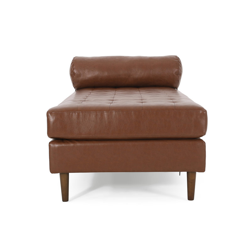 Chaise longue Jakie, Similicuir brun clair