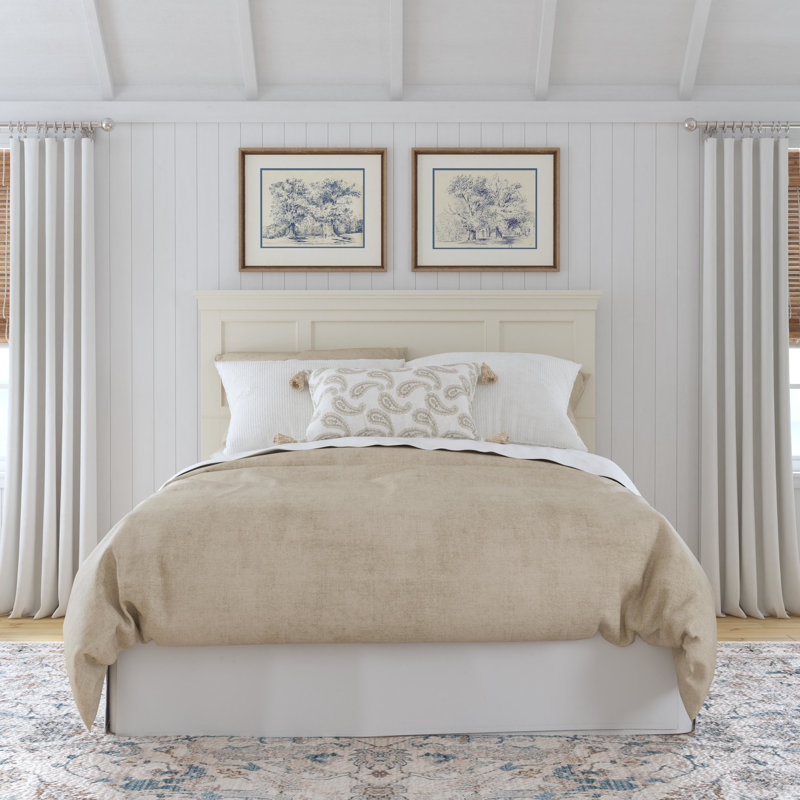 Assil Panel Headboard, Queen, Off-White