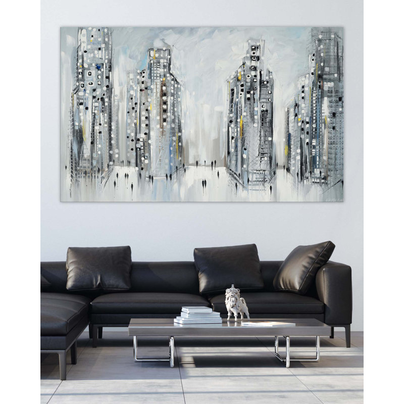 City Street Scene Print by Ekaterina Ermilkina