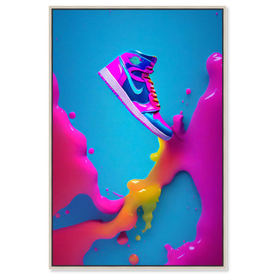 Sneaker Colorful Splash Canvas Neon Art Prints by Orren Ellis