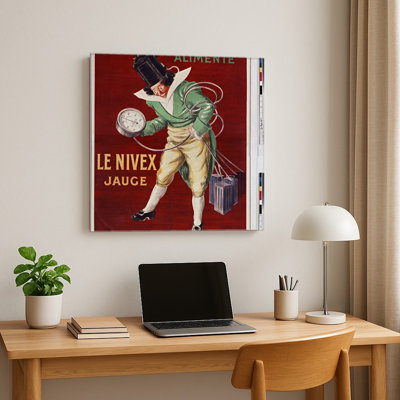 L'Exhausteur Alimente Le Nivex Jauge des années 1910 - Affiche publicitaire vintage française Art mural - Art mural carré en métal