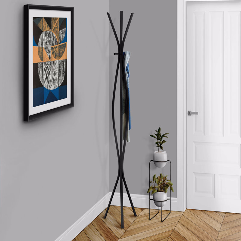 Coat Rack, Hall Tree, Free Standing, 3 Hooks, Entryway, 72"H
