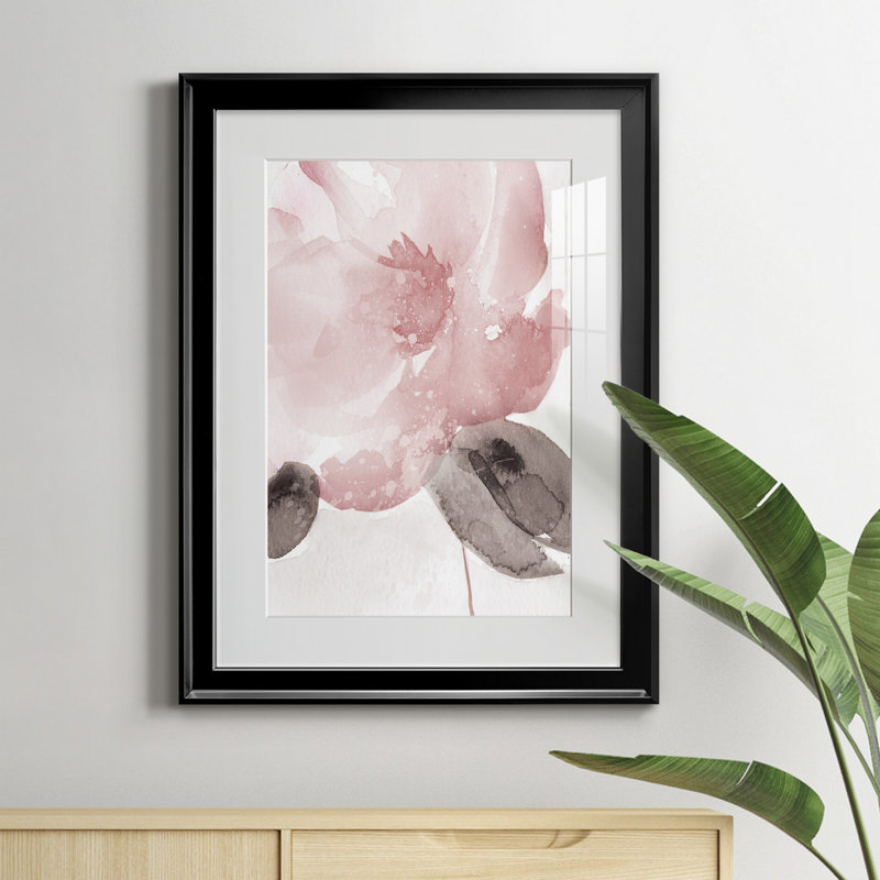 Blush Bloom I - peinture sur toile encadrée, H 18,5 po x l 24,5 po x P 1,5 po, Noir