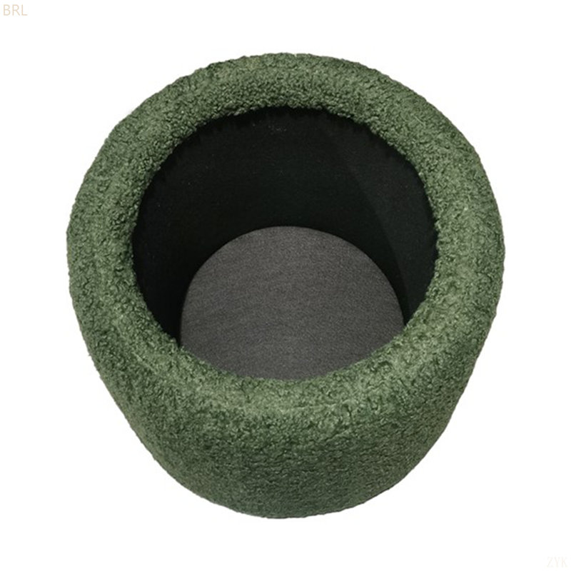 Repose-pieds rond avec rangement, Polyester vert