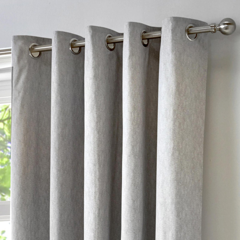 Cannes 100% Cotton Blackout Sliding Panel Pair, Silver, 58.50cm Width x 137cm Drop