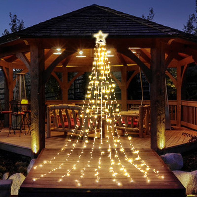 8 lumières DEL d'étoile de Noël extérieures avec 317 8 modes DEL