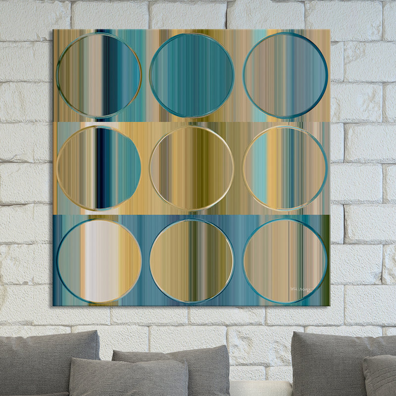 « cercles et carrés 48 », impression, H 24 po x l 24 po x P 1,5 po, Toile tendue