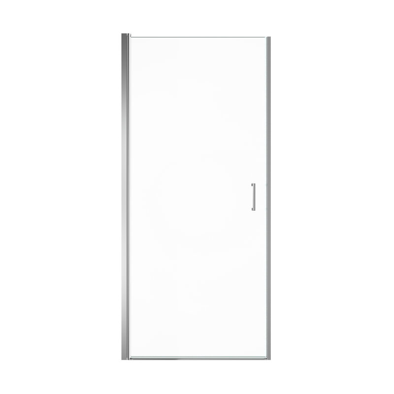 Cressa Semi-Frameless Circular Pivot Shower Door With Tempered Safety Glass And Corrosion-Resistant Frame, 72.00"H x34.00"W