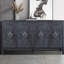 Armoire de rangement à quatre portes de style antique avec poignées à fleurs délicates pour vestibule d'étude-1123541745