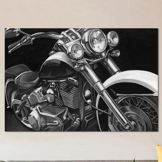 «Classic Hogs I», impression sur toile, H 18 po x l 26 po x P 1,5 po, Toile tendue, Pas de tapis