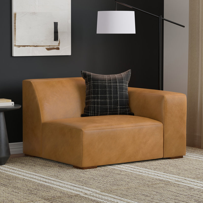 Fauteuil d'appoint Rex, Terre de Sienne, Orienté à droite
