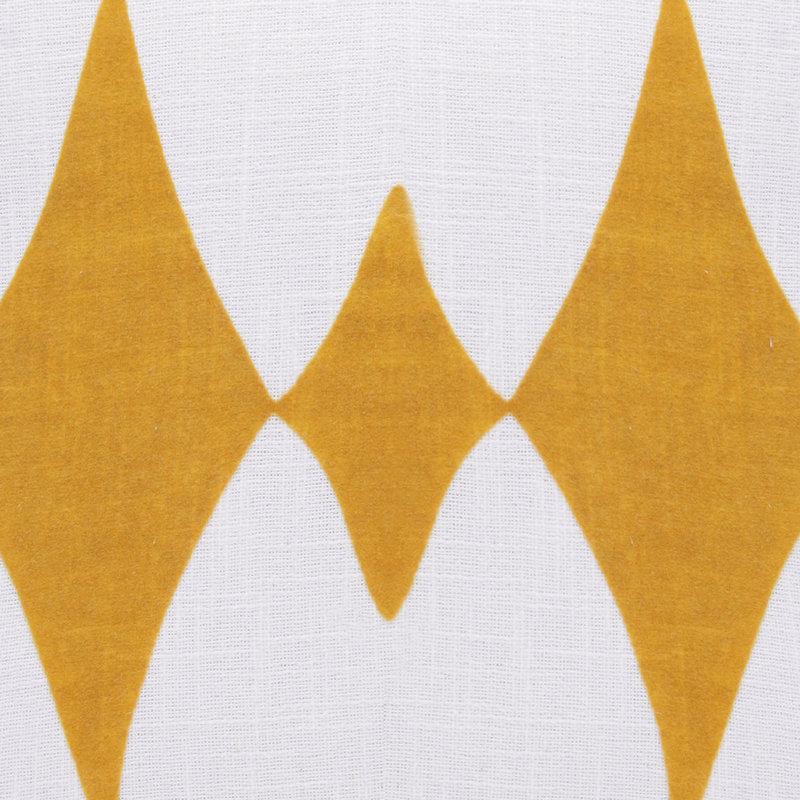 Coussin décoratif fait à la main Diamond Pulse, Jaune / Blanc, Polyester