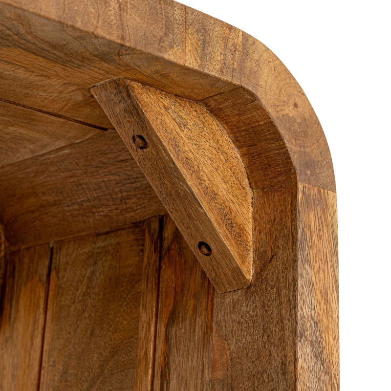Monaco Modern Waterfall Edge Mango Wood Console Table, Brown