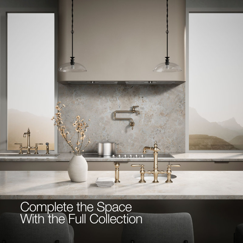 Artifacts® Bridge Faucet with Side Spray, Lever Handle, Vibrant Brushed Bronze
