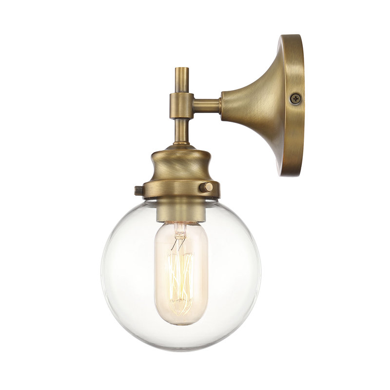 Aadvik Armed Sconce, Natural Brass