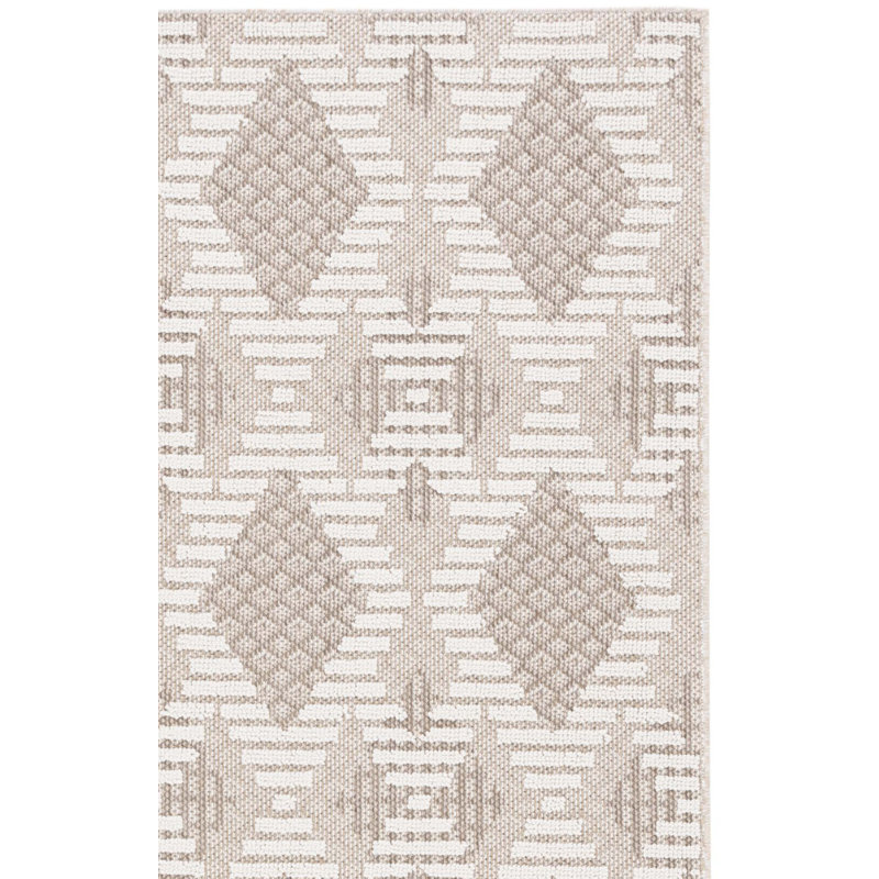 Tapis géométrique en polypropylène tissé à la machine Desmirka, Tapis de couloir 2 pi 2 po x 8 pi