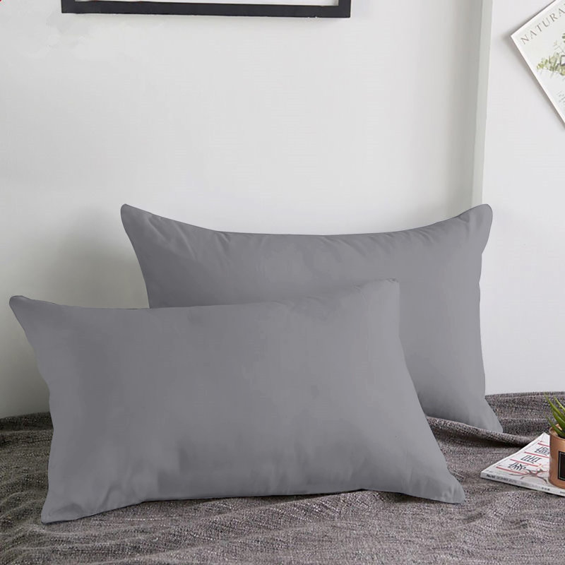 Set of 2 Super Soft Microfiber Pillow Covers - Breathable, Easy Care, Ultra Soft Microfiber Fabric, Grey
