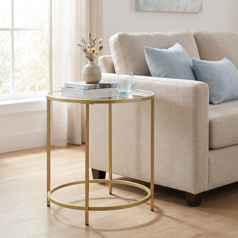 Lyra End Table, Gold