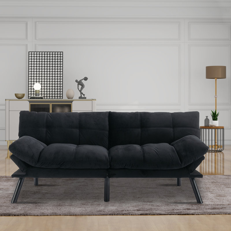 Canapé-lit convertible 70,87 po, Velours noir