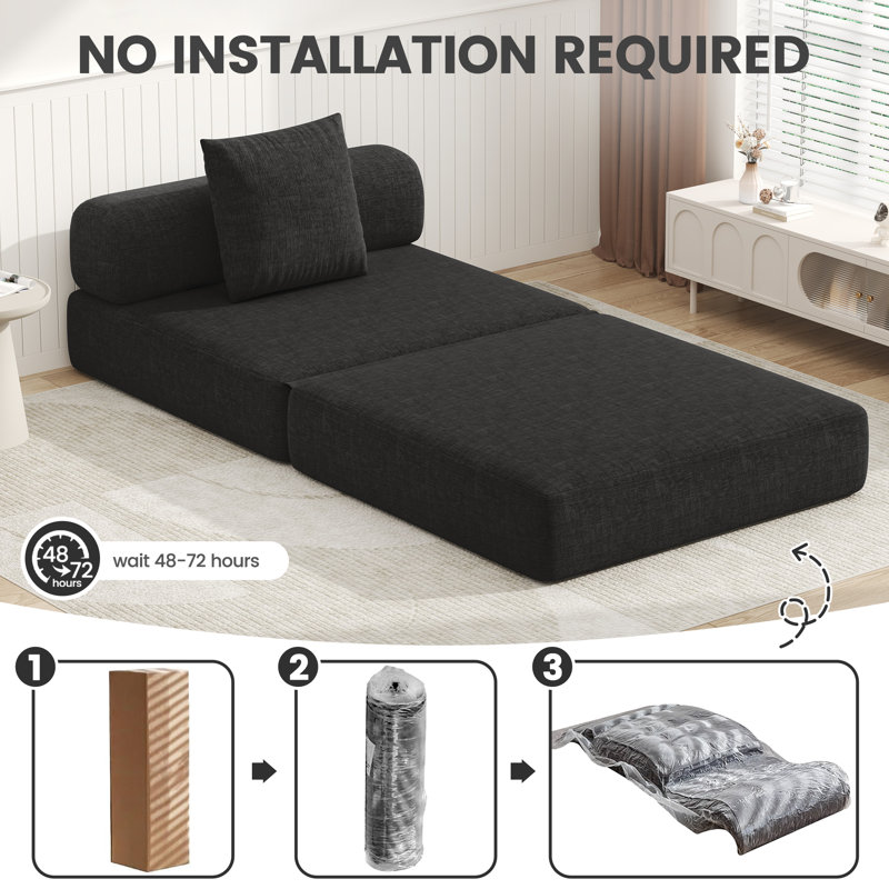 Canapé-lit pliant pour canapé-lit modulaire convertible en chenille pour salon