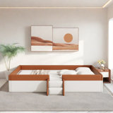 Floor Upholstered Bed With Stairs