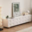 Meuble télé simple en bois massif blanc crème-105491967