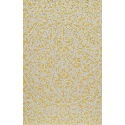 Tapis intérieur/extérieur jaune crocheté fait main oriental St James
