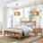 1 - Light Farmhouse Boho Wooden Caged Pendant Light