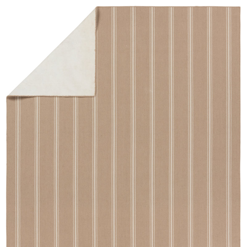 Striped Area Rug in Beige/Ivory, Rectangle 4' x 6'