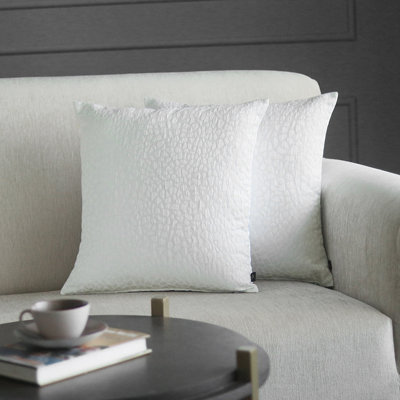 Housse de coussin en polyester tissé à motif de galets tissés pour l'hiver avec fermeture à glissière de 2 de taille moyenne de 18 pi