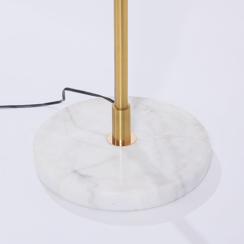 Lampe sur pied arquée 65 po Austeja, Blanc, Argent