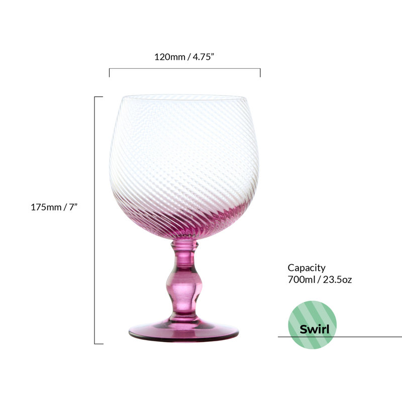 Tourbillon 23,75 oz Ensemble de verres à pied en verre