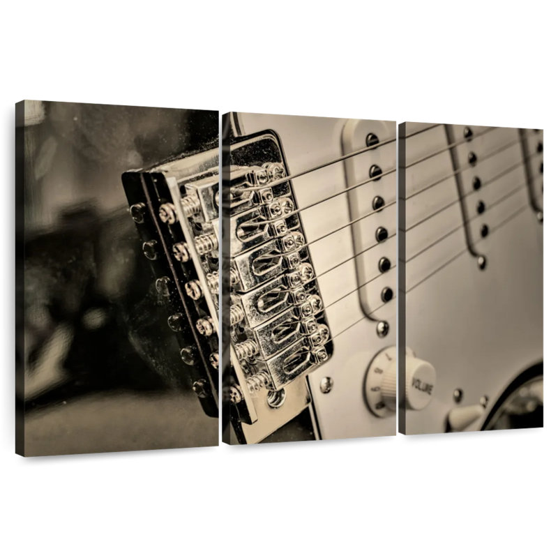 Abarca Timeless Silver Guitar, 24" H x 38" W