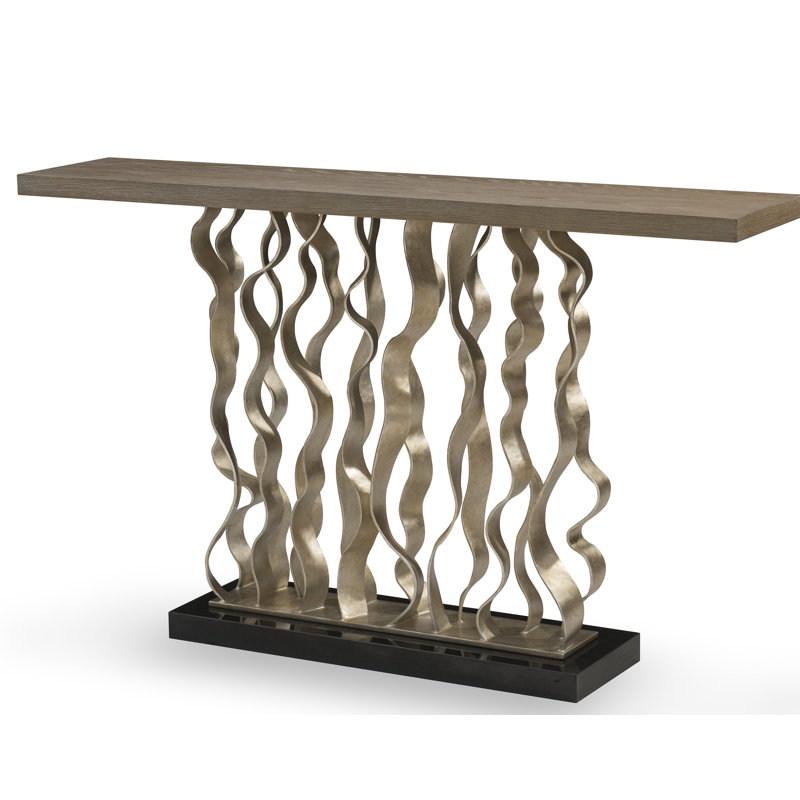 Waves 54'' Solid Wood Top Console Table
