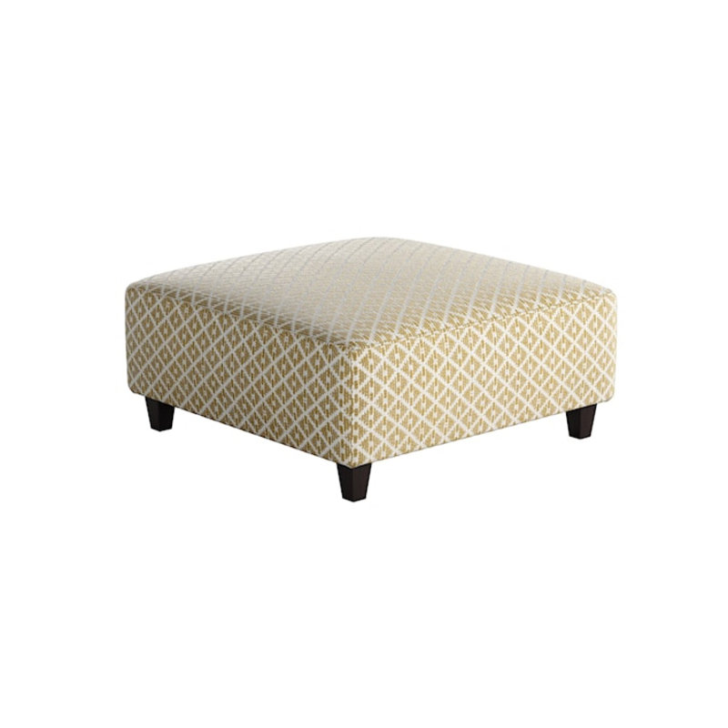 Aurora Geometric Cocktail Ottoman, Owen Straw Revolution Performance Fabrics