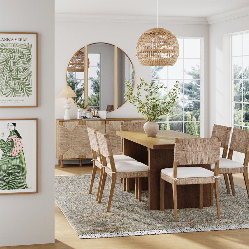 Claudinette Boho Seagrass Dining Chair, 6