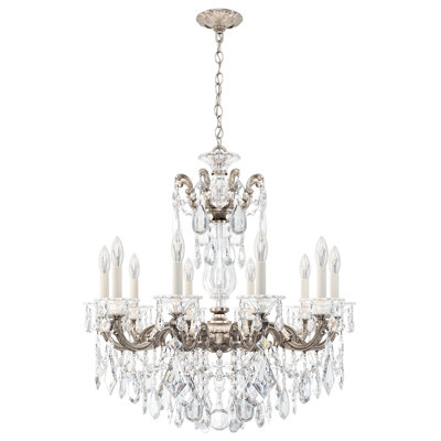La Scala 10 Light 28in x 29.5in Chandelier in Etruscan Gold with Clear Radiance Crystals