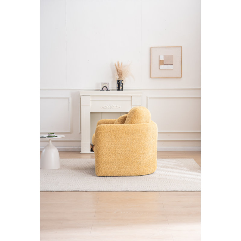 Chaise de salle à manger ronde d'angle moderne - Siège simple élégant pour les espaces modernes, Jaune