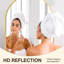 Ensemble de 2 miroirs de salle de bain arqués dorés 24 "x 36", miroirs décoratifs muraux pour évier