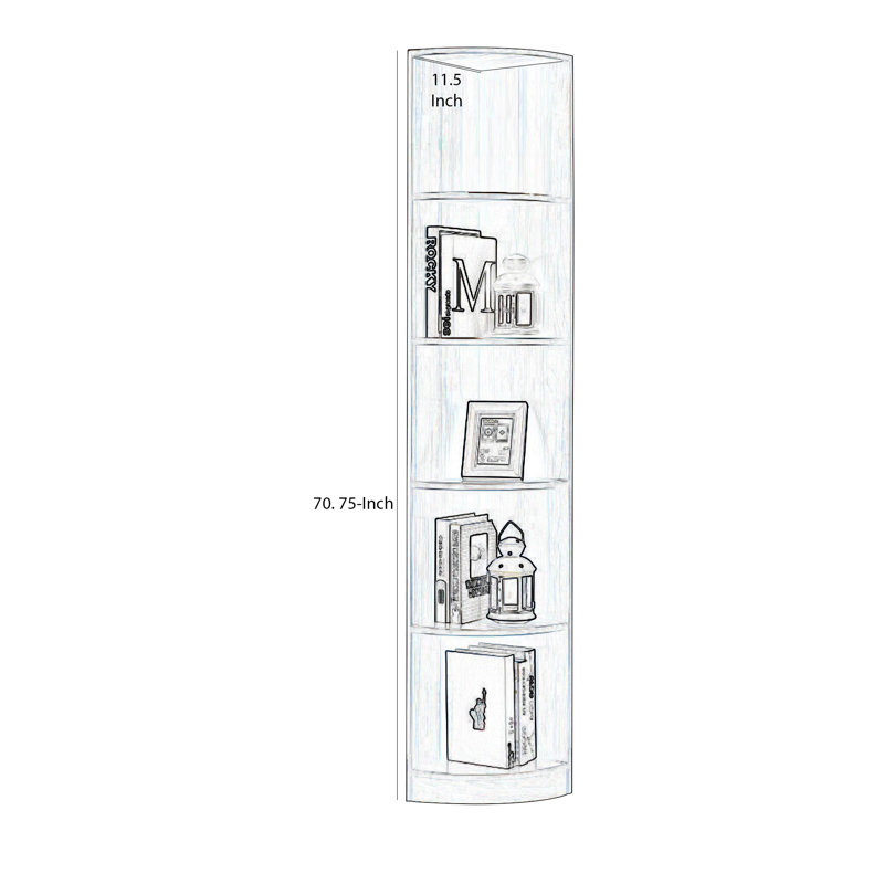 Vitrine de coin en bois Alsiddiqa, Blanc