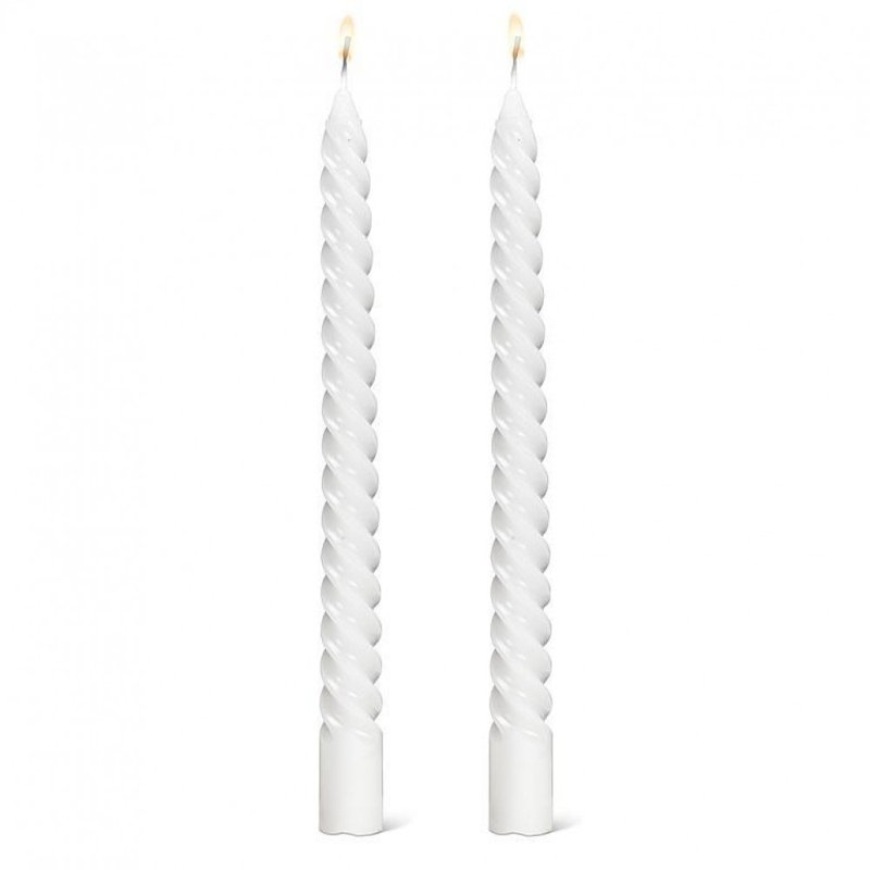 Ensemble de 2 bougies en spirale serrées, White