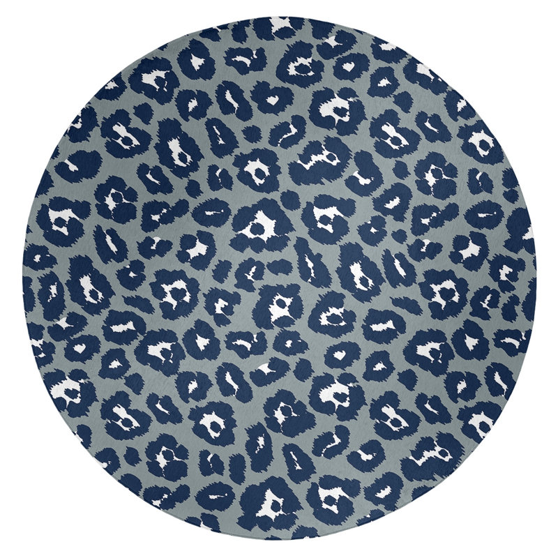 Animal Print Indoor Rug, Round 5'