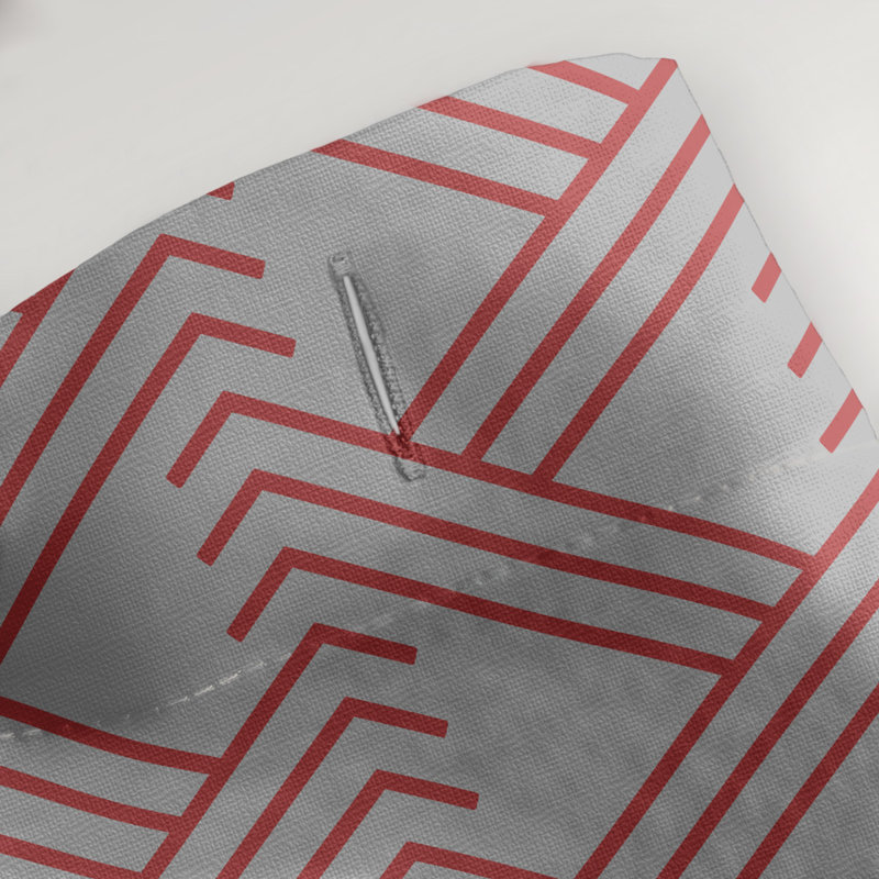 Rideau de douche simple Classic Zig Zag, Gris et rouge
