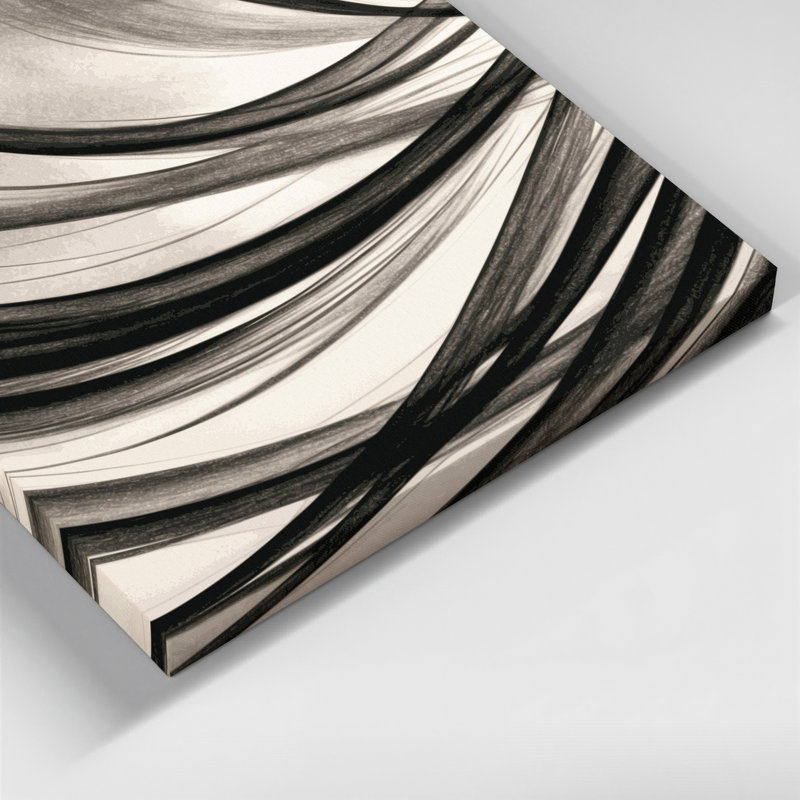 Toile horizontale rayée gris anthracite, H 11 po x l 14 po