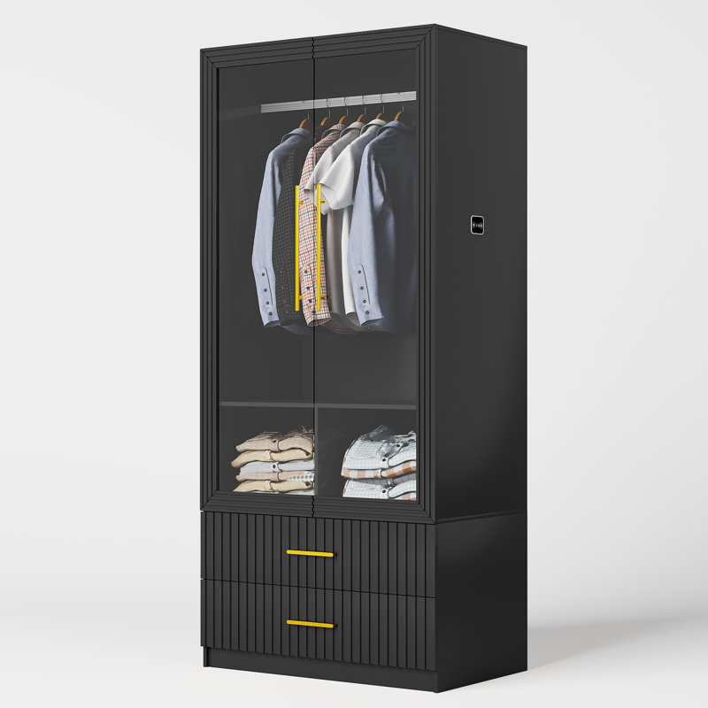 2 Door Wardrobe, Black