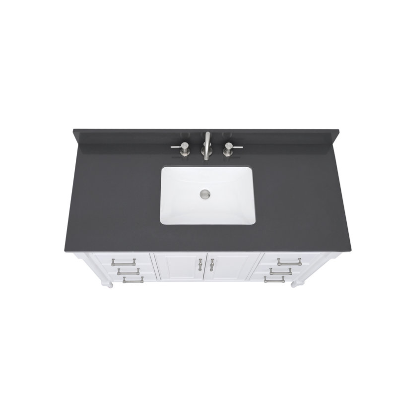 49 po Comptoir en quartz avec lavabo rectangulaire Lotte Radianz, Gris Ural
