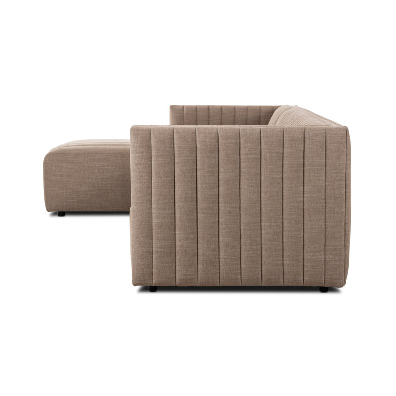 Augustine 2 PC Sectional W/ RAF Chaise-124"-Crypton Nomad Taupe, 26.5" H x 126" W x 64" D, Right Hand Facing